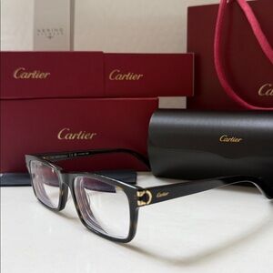 Authentic Cartier CT0005O 005 Havana C Décor Eyeglasses - Full Set